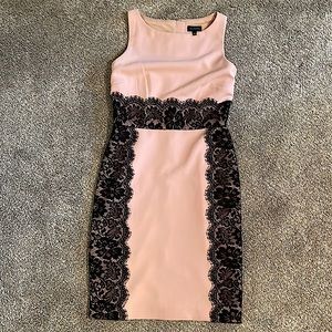 The Limited Light Pink Dress with Black Lace Detail, Size 2